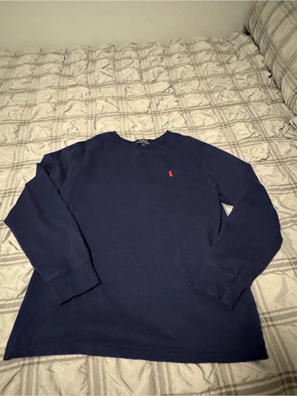 Polo by Ralph Lauren Navy Long Sleeve Tee with Red Pony Logo